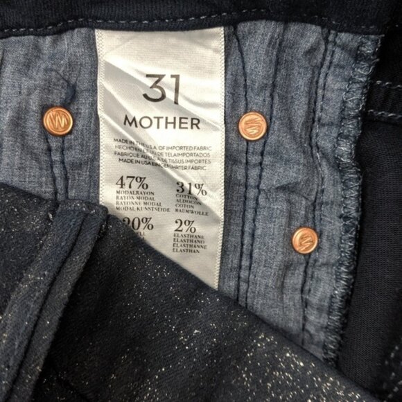 Mother the Looker Jeans Blue Sparkle Sz 31 - Picture 6 of 8